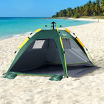2 Man Pop-up Beach Tent Sun Shade Shelter Hut W/windows,door | Green