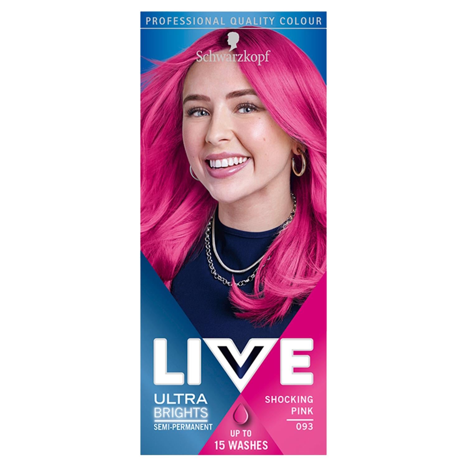 Live Ultra Brightorpastel Semi-permanent Hair Dye, 093 Shocking Pink