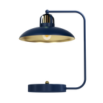 Felix Hand Made Designer Table Lamp Rugged Industrial With A Luxurious Twist | Navy Blue