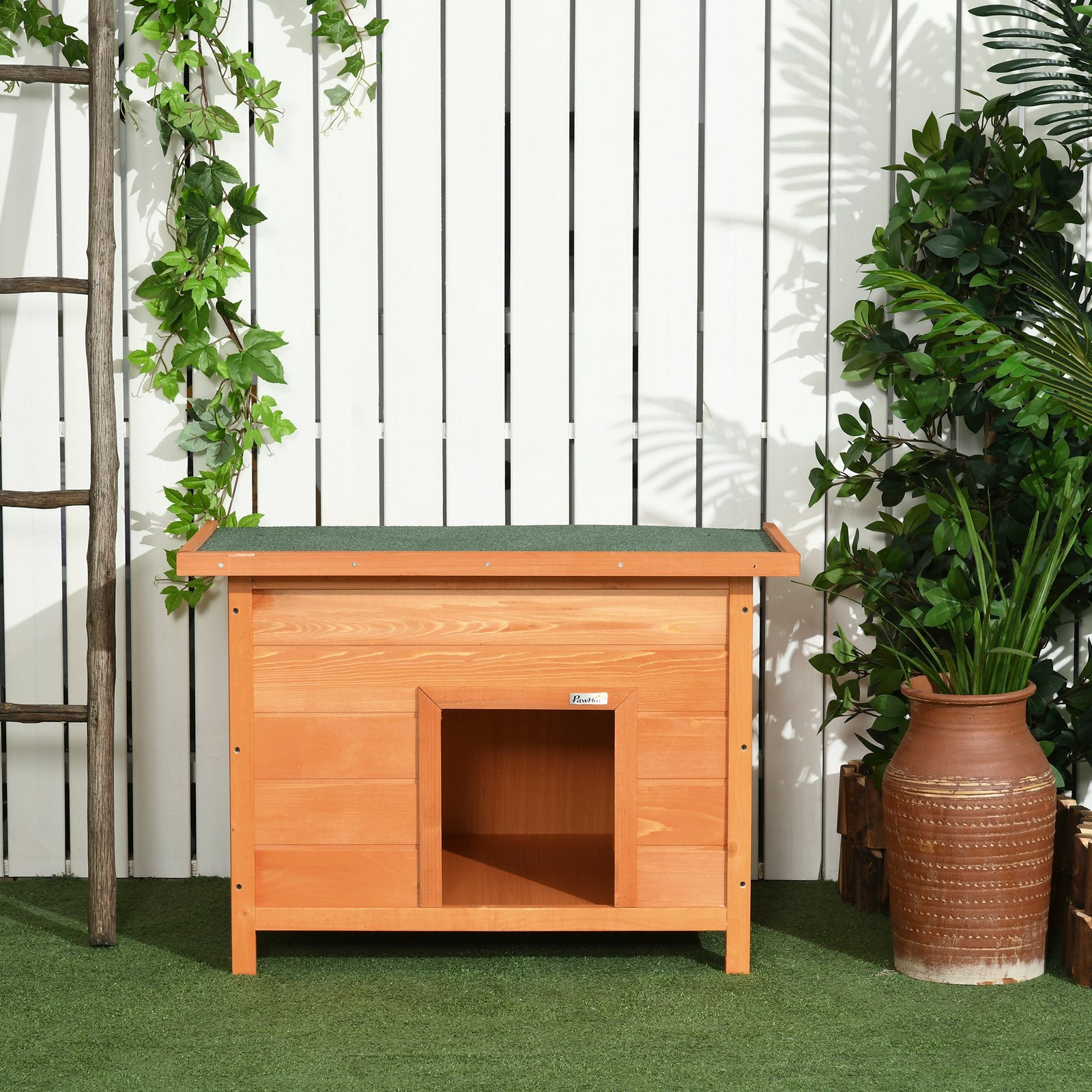 82cm Elevated Dog Kennel Wooden Pet House Outdoor With Open Top