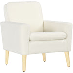 Accent Chair With Wood Legs Wide Seat Teddy Armchair