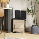 2 X 20l Dual Rubbish Bin Pedal Bin For Recycling And Waste | Gold