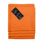 Plain Cotton Fabric 4 Napkins Set | 45cm x 45cm | Orange