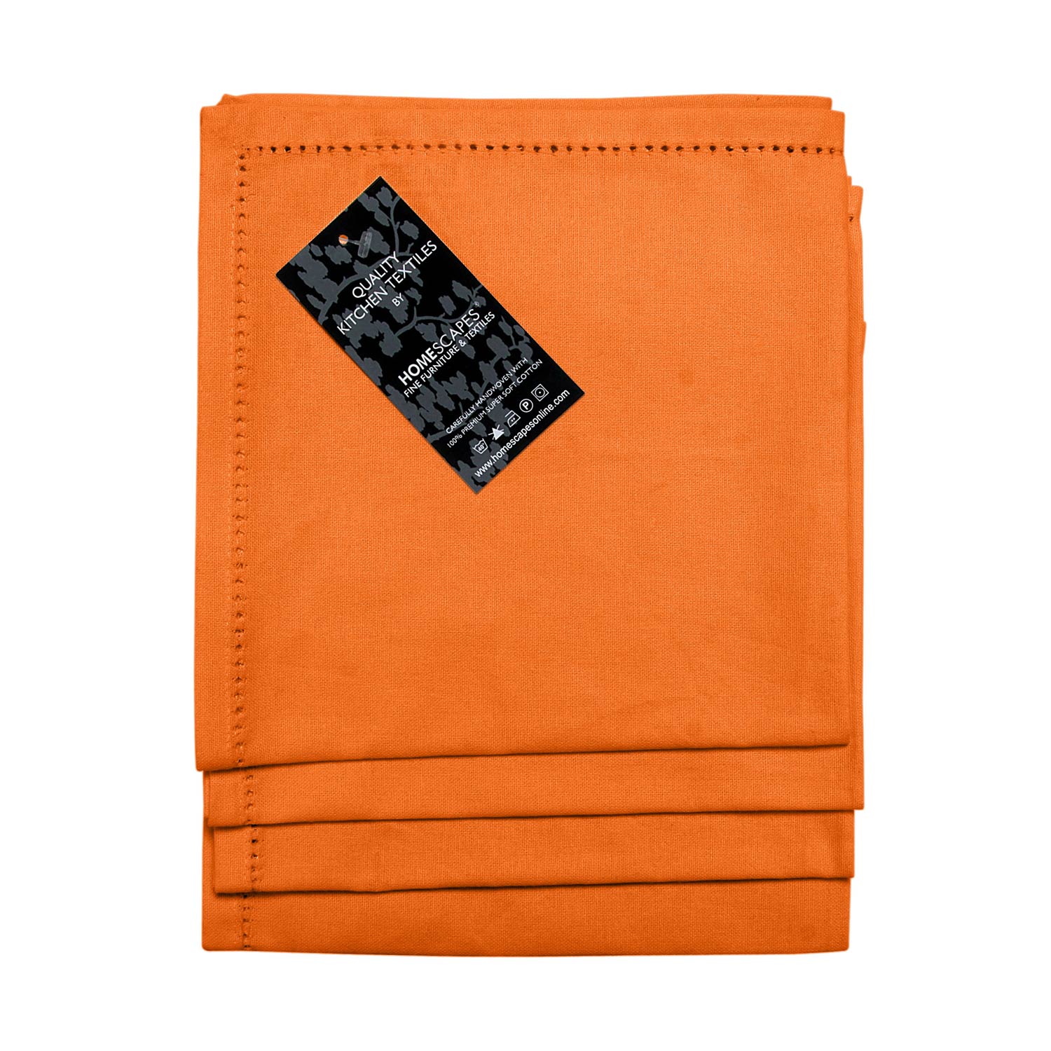 Plain Cotton Fabric 4 Napkins Set | 45cm x 45cm | Orange