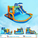 AIYAPLAY Inflatable Bouncy Castle For Kids Sharks Theme With Slide, Ball Pit