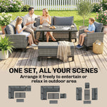 Outsunny Rattan Garden Furniture Sofa Set, Outdoor Dining Set For 9, Grey