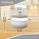 Cast Iron Dutch Oven Casserole Pot With Lid - 20cm (2l)  | Grey