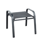 Brooke 5 Piece Black Bistro Set With Foot Stools