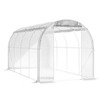 White Outdoor Walk-in Tunnel Greenhouse With Steel Frame | Medium | White