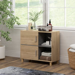 Bathroom Storage Cabinet With Open Compartments