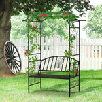 Garden Arbour Arch Metal Bench Loveseat