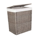 Wicker Antique Wash Slim Cotton Lined Laundry Basket