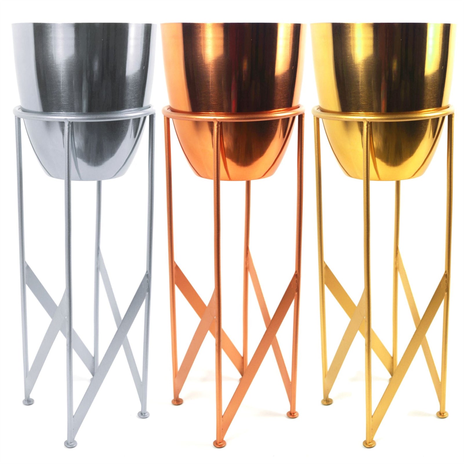 90cm Copper Planter With Artificial Yukka Plant