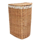 Garden Rose Cotton Lined Light Steamed Corner Laundry Baskets | Small | Pink