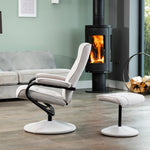 Ripley Swivel Recliner And Footstool | Stone