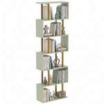 S-shaped Bookshelf, 6-tier Bookcase With Anti-tip Strap | Light Green