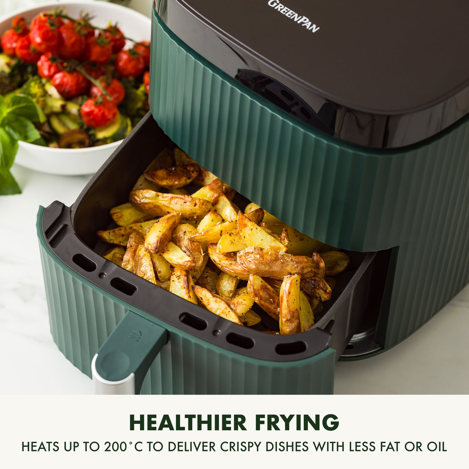 Silhouette Xl Air Fryer With 5l Capacity, Pfas-free Non-stick Coating | Green