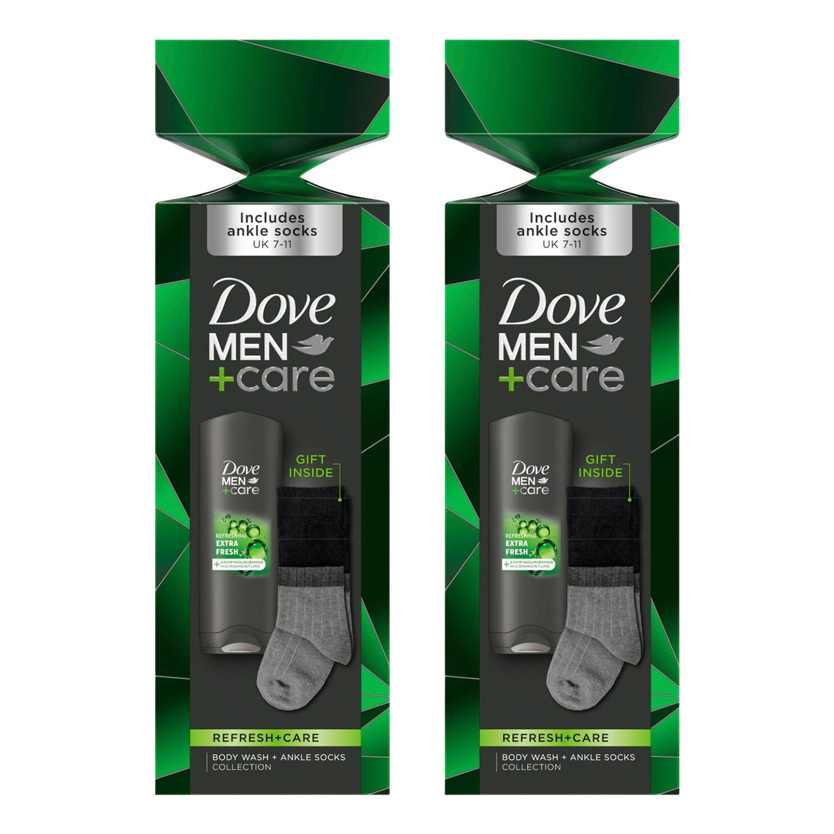Refresh And Care Face And Body Wash With Socks Gift Set For Him | Set of 2