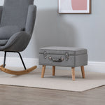 Velvet Storage Stool, Suitcase Design