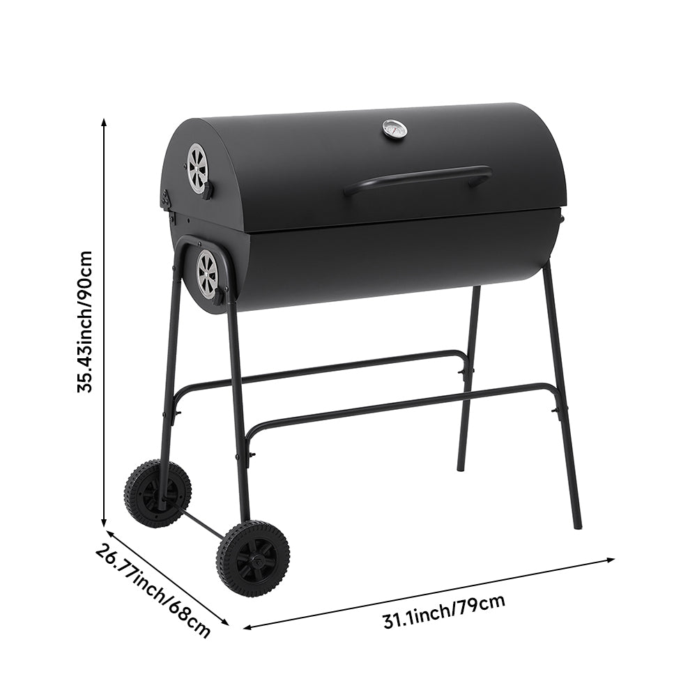 Outdoor Garden Charcoal Grill With Wheels