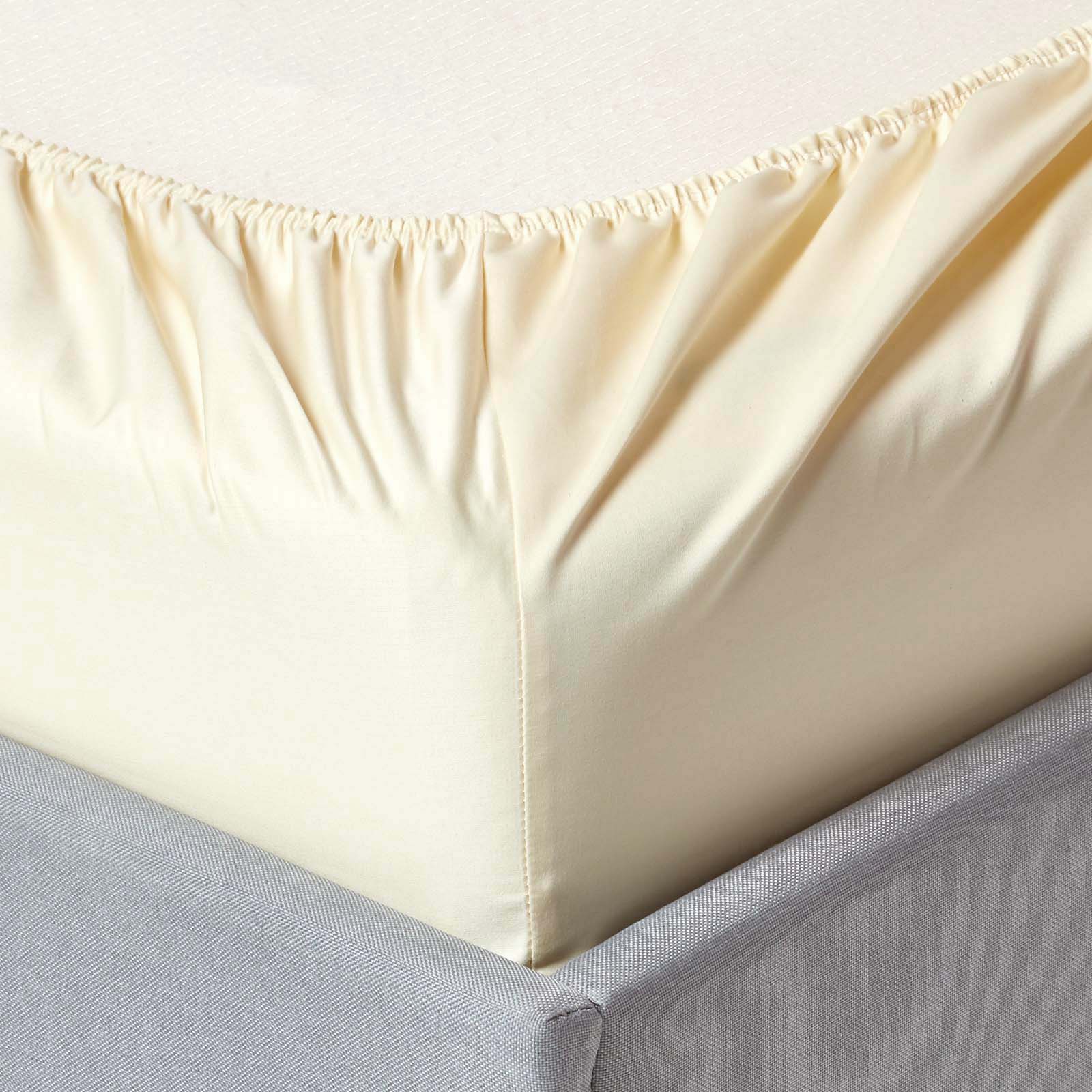 Egyptian Cotton Fitted Sheet 1000 Tc | Double | Cream