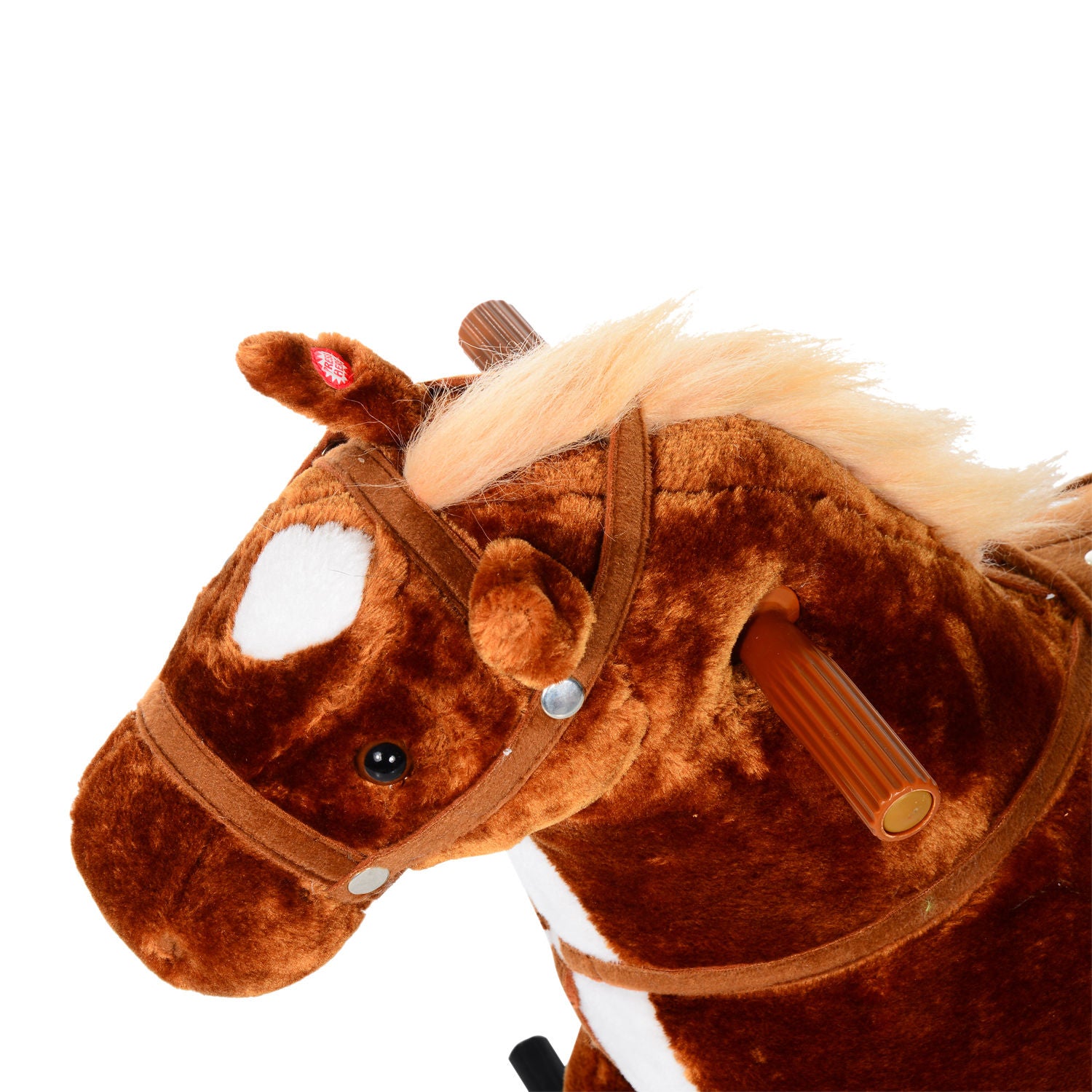 Child Boys Walking Horse Riding Toy Plush Walk Pony Wheels W/ Sound | Brown