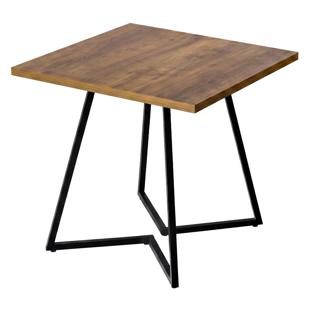 Dining Table Square Dining Table 80cm 25mm Metal Frame Mdf Walnut | Brown