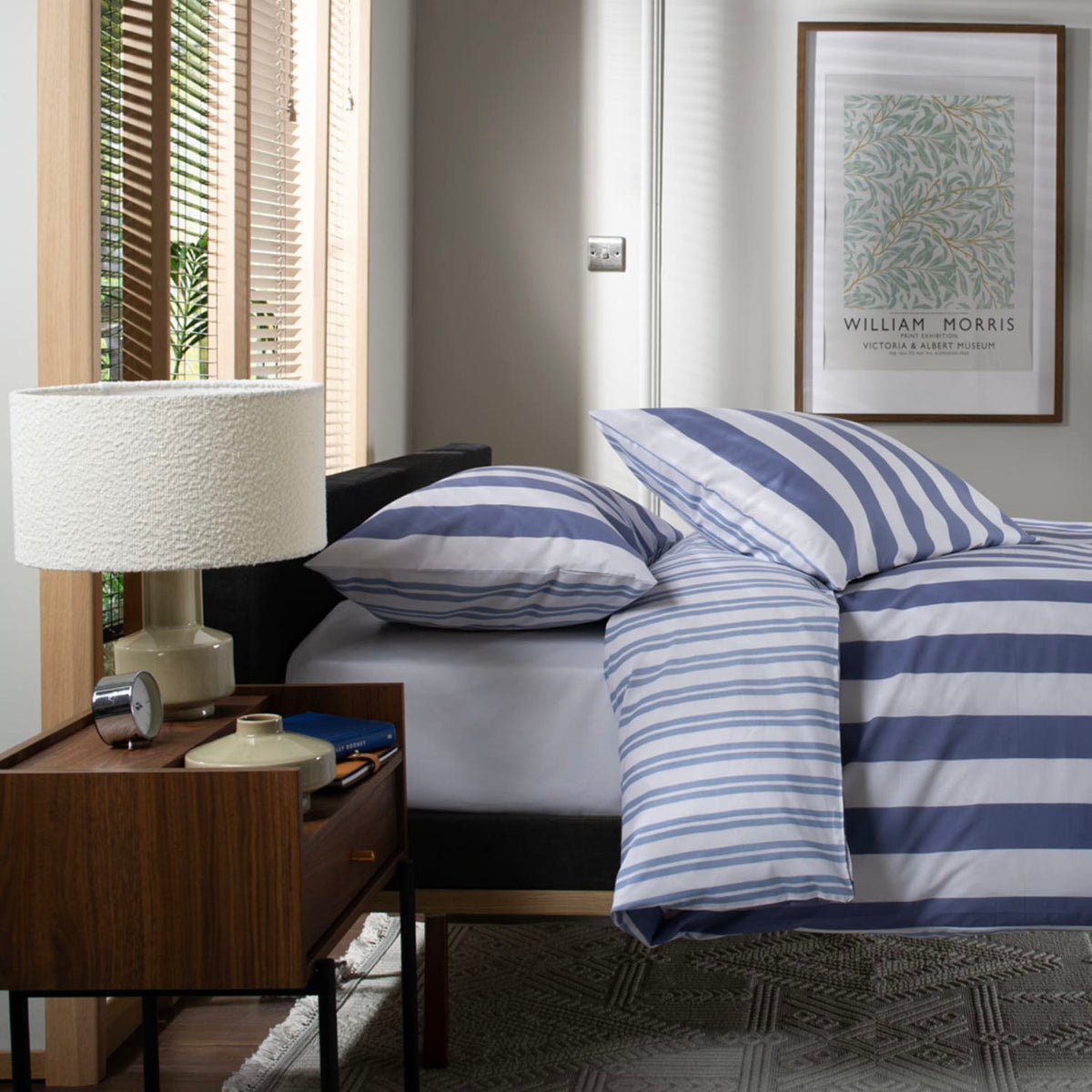 High Point Cotton Printed Duvet Cover Set | Super King | Blue