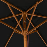 2.5m Wood Garden Parasol Sun Shade | Black