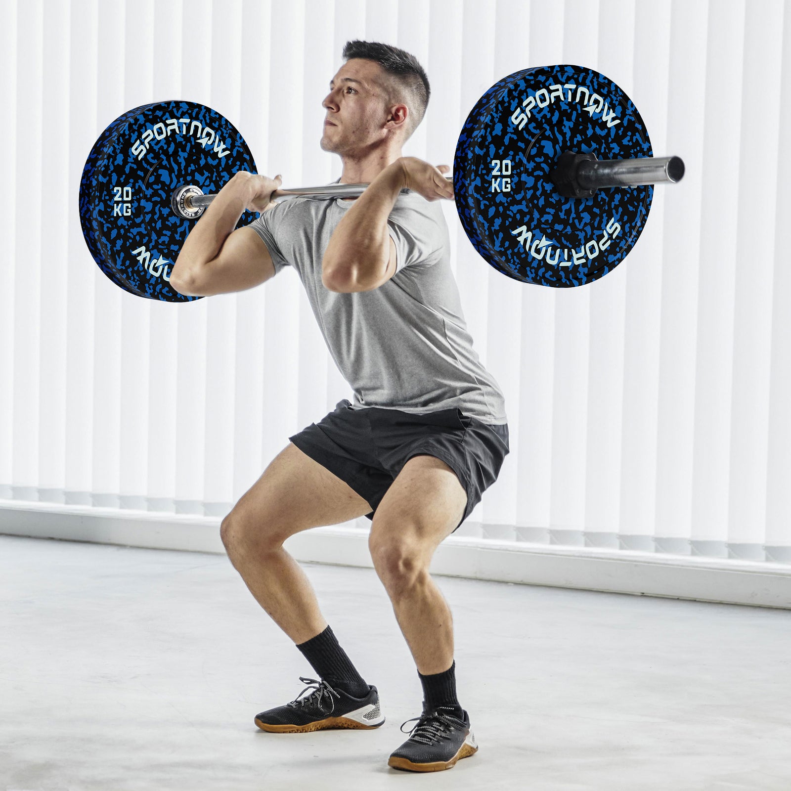 Olympic Weight Plates Set, Solid Rubber, 2x15kg, 2"/5cm Hole | Blue