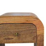 Solid Wood Mini Darcy Oak-ish Nightstand With Curved Edges