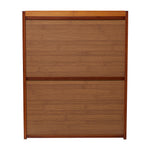 3-tier Bamboo Bread Storage Cabinet With Acrylic Flap Door, Space-saving Trapezoid Design | Brown