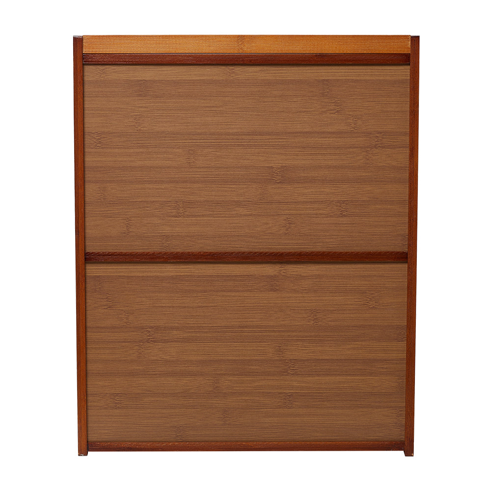 3-tier Bamboo Bread Storage Cabinet With Acrylic Flap Door, Space-saving Trapezoid Design | Brown