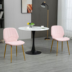 Velvet Upholstered Dining Chair Set Of 2 | Pink