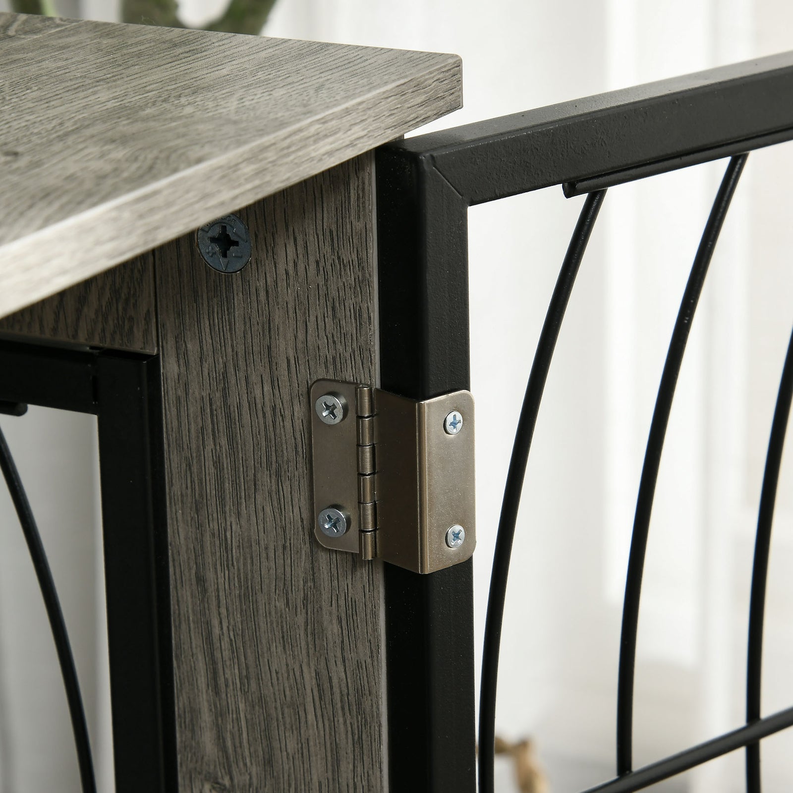 Dog Crate Table W/ Lockable Door, Plush Cushion