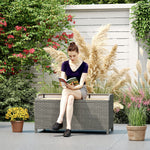 Outsunny Pe Rattan Outdoor Storage Bench