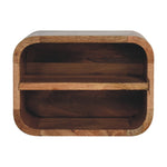 Solid Wood Oak-ish Floating Open Curve Bedside