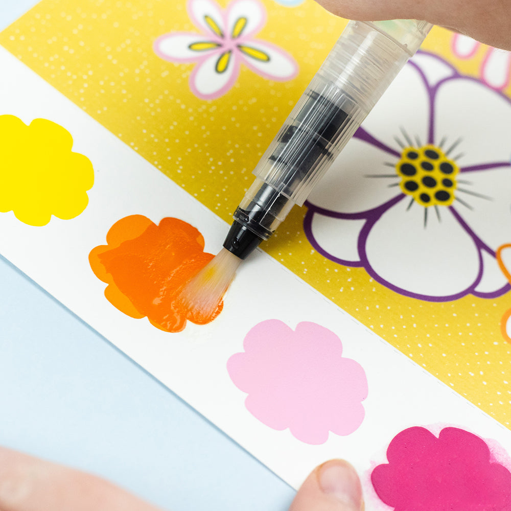 Paint-a-picture Set (Butterflies & Flowers) - 16-page Nature Painting Book