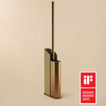 Silicone Toilet Brush Floor Or Self-adhesive Flat Collection | Brushed Brass