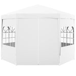 3.9m Outdoor Gazebo Canopy Party Tent With 6 Removable Walls | White