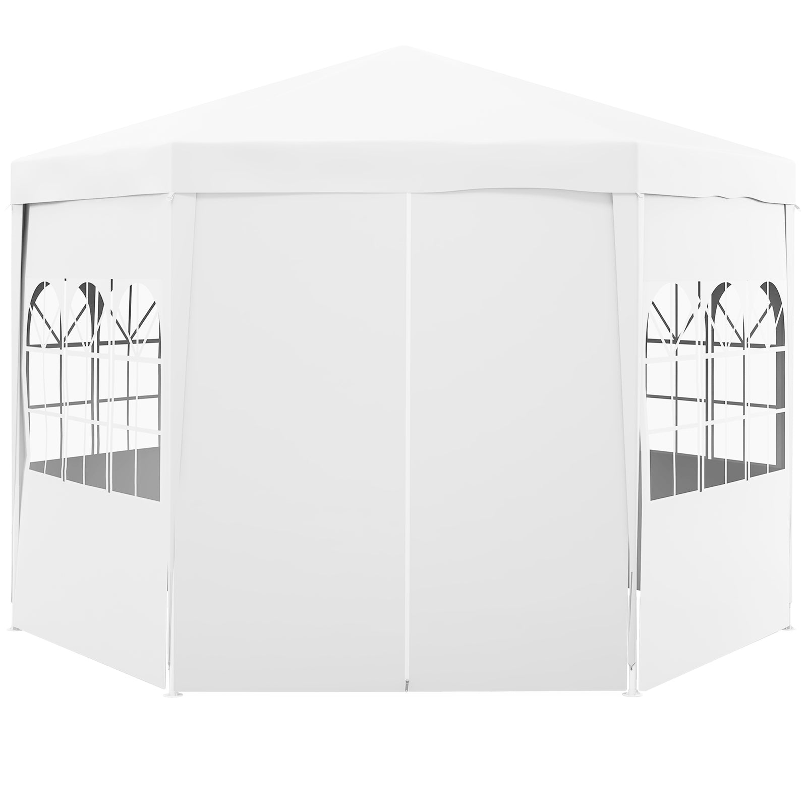 3.9m Outdoor Gazebo Canopy Party Tent With 6 Removable Walls | White