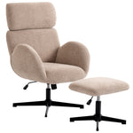 Swivel Armchair With Footstool, Rocking Accent Chair | Light Brown