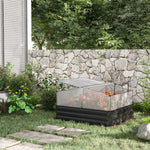 Raised Garden Bed With Greenhouse Dark Grey