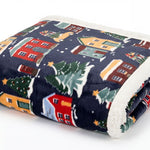 Deyongs Oslo Houses Sherpa Fleece Throw – Printed Scandi Blanket