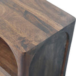 Arc-line Bedside Table, 1 Drawer, 1 Open Shelf, brown