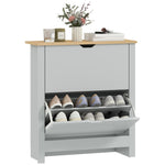12-shoe Storage Cabinet 4 Shelves 2 Drawers Tabletop | Light Grey