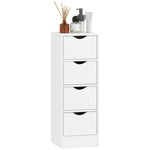 HOMCOM 4-drawer Bathroom Cabinet, Freestanding Narrow Cabinet, White