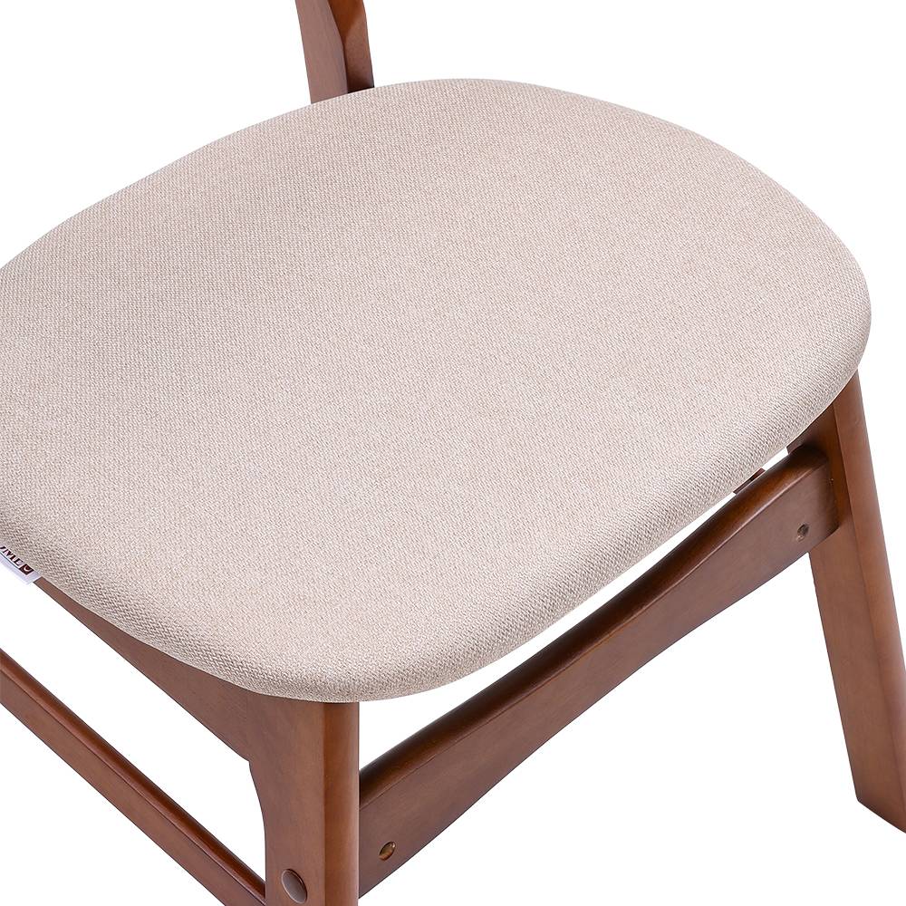 Set of 2 Linen Upholstered Dining Chair With Wooden Frame Modern Accent Chair