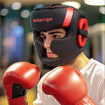 Boxing Headguard For Full Face Protection | Red