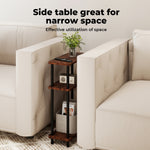 Levede Slim Side Table 3 Tier Narrow Sofa End Table Bedside Storage Stand